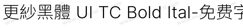 更紗黑體 UI TC Bold Ital字体转换
